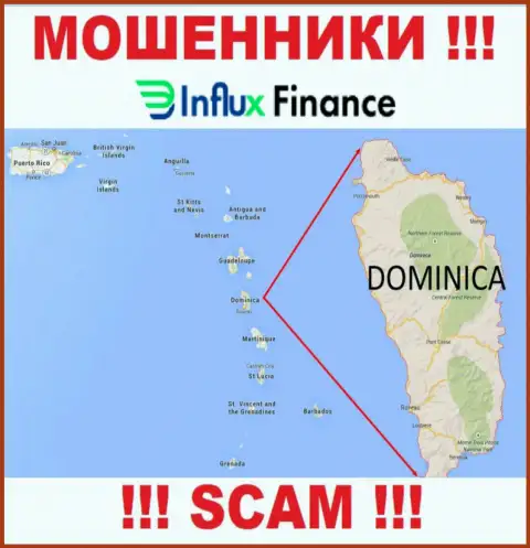 Организация ИнФлукс Финанс - это кидалы, обосновались на территории Dominica, а это офшор
