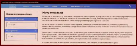 Обзор форекс дилинговой компании БТГ Капитал на информационном портале директори финансмагнат ком