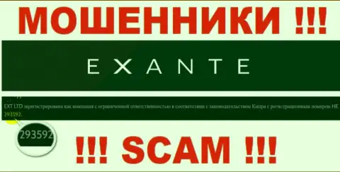 В сети internet промышляют мошенники Exanten !!! Их номер регистрации: HE 293592