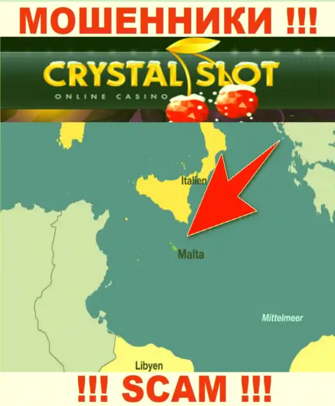 Malta - здесь, в офшоре, базируются кидалы КристалСлот