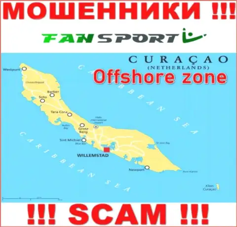 Офшорное расположение Fan Sport - на территории Curacao
