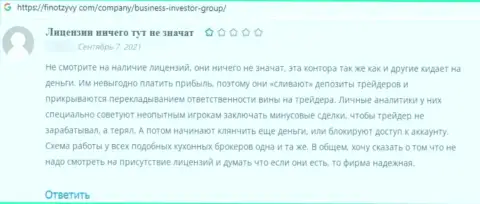 Порядочность компании Business Investor Group вызывает большие сомнения у интернет пользователей