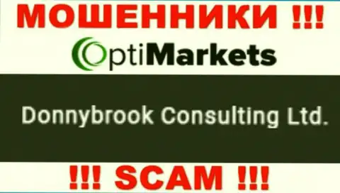 Мошенники OptiMarket утверждают, что именно Donnybrook Consulting Ltd руководит их разводняком