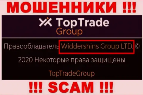 Данные об юридическом лице TopTradeGroup на их официальном ресурсе имеются - это Widdershins Group LTD