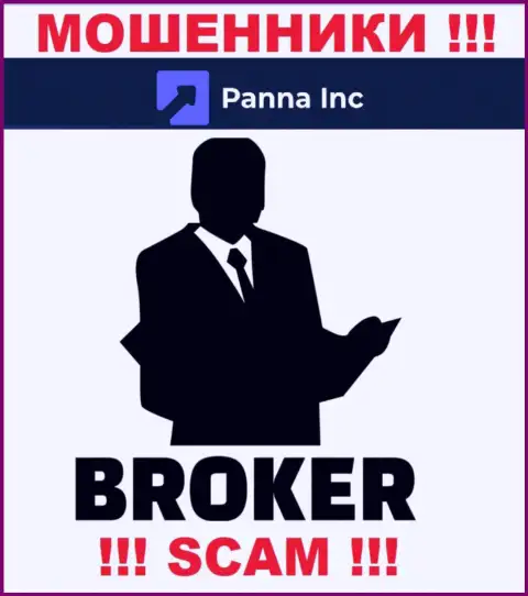 Брокер - конкретно в указанном направлении предоставляют свои услуги мошенники Panna Inc